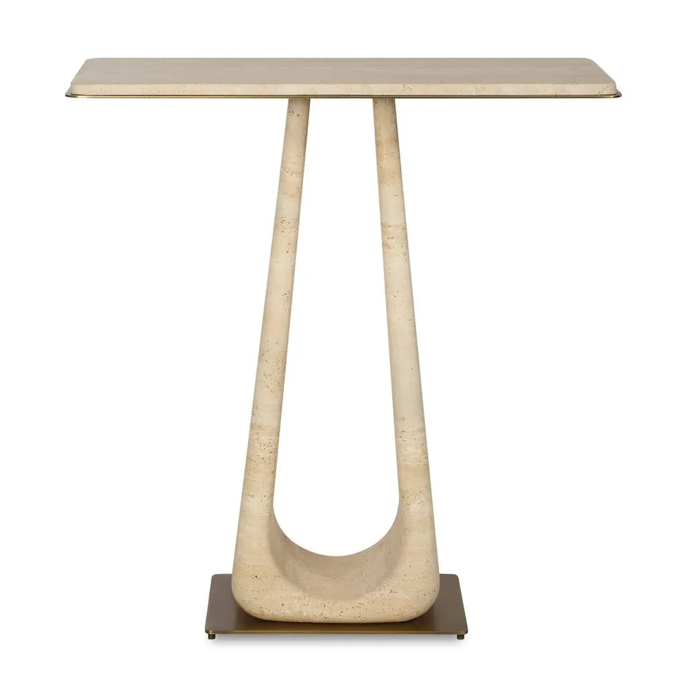 About Turn Console Table - Travertine